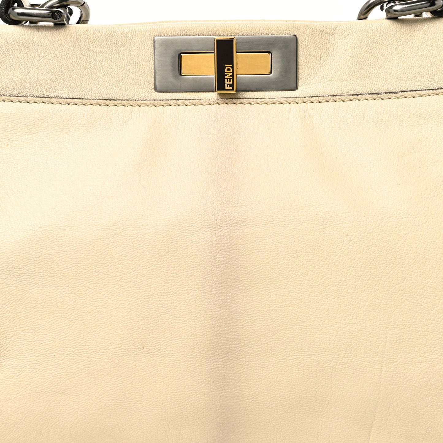 Goatskin Elaphe Medium Peekaboo Iconic Satchel Latte Natural