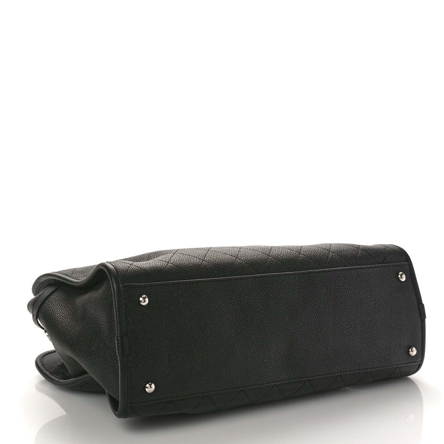 Caviar Stitched Shopping Tote Black