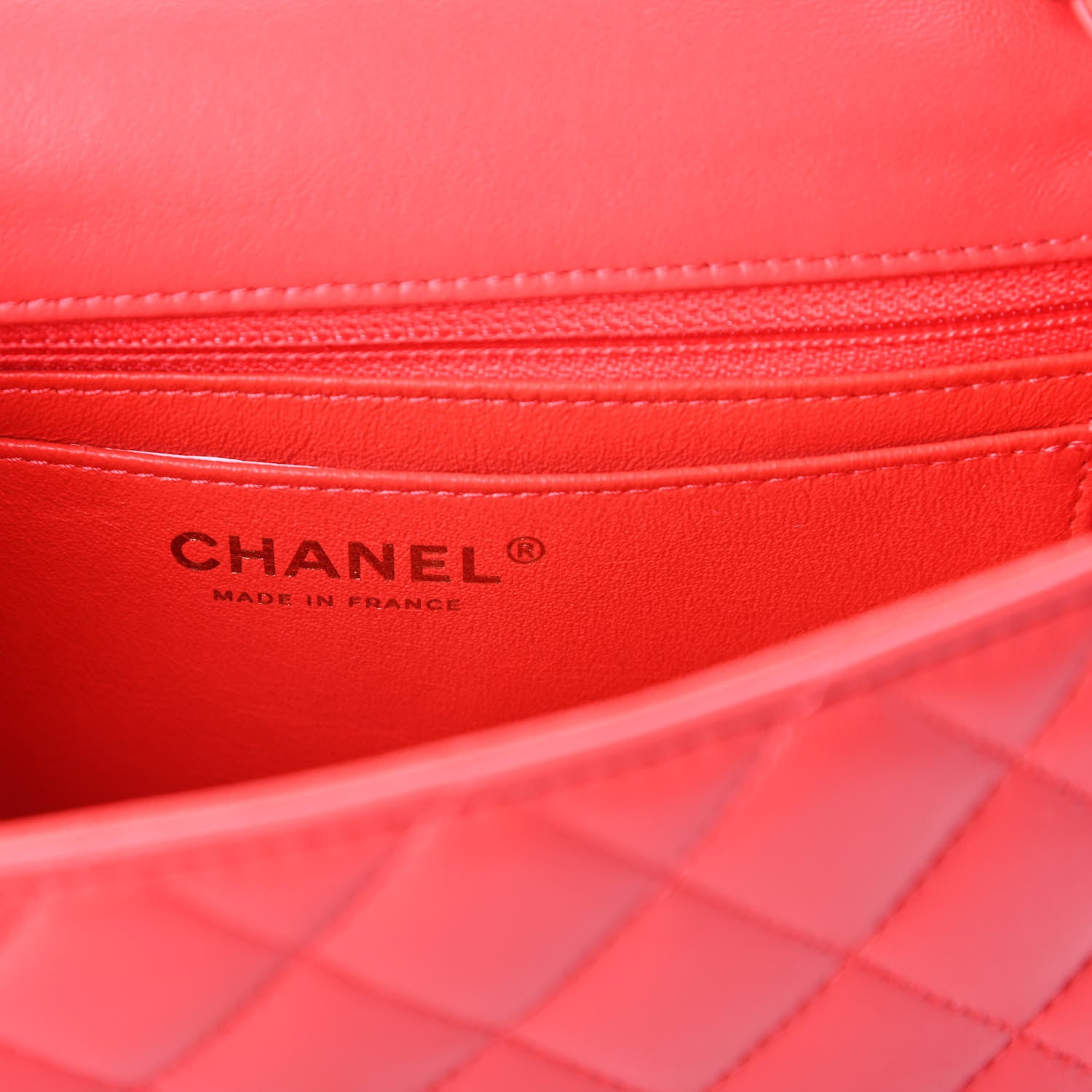 Chanel Lambskin Quilted Mini Rectangular Flap Red 8 of 11