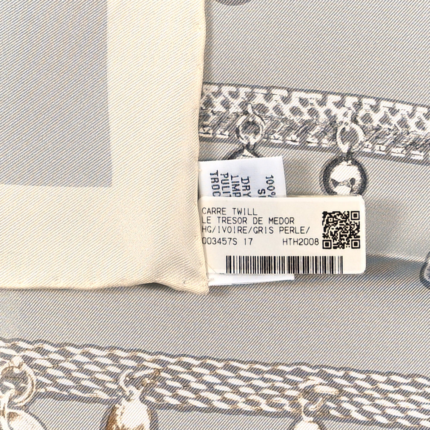 Silk Le Tresor De Medor Scarf 90 Ivory Gris Perle