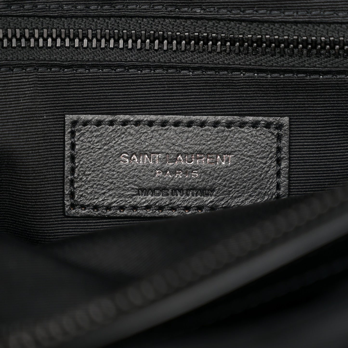 Calfskin Y Quilted Monogram Monochrome Large Loulou Chain Satchel Black