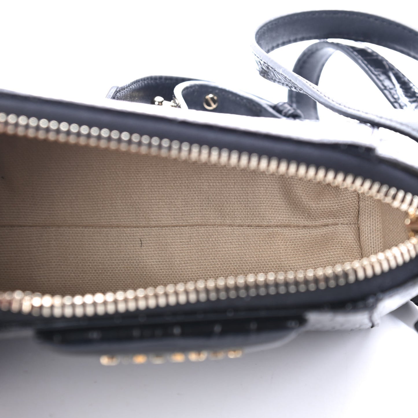 Calfskin Crocodile Embossed Nano Antigona Black