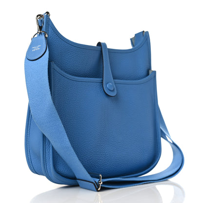 Hermes Taurillon Clemence Evelyne III PM Bleu Paradis 4 of 11