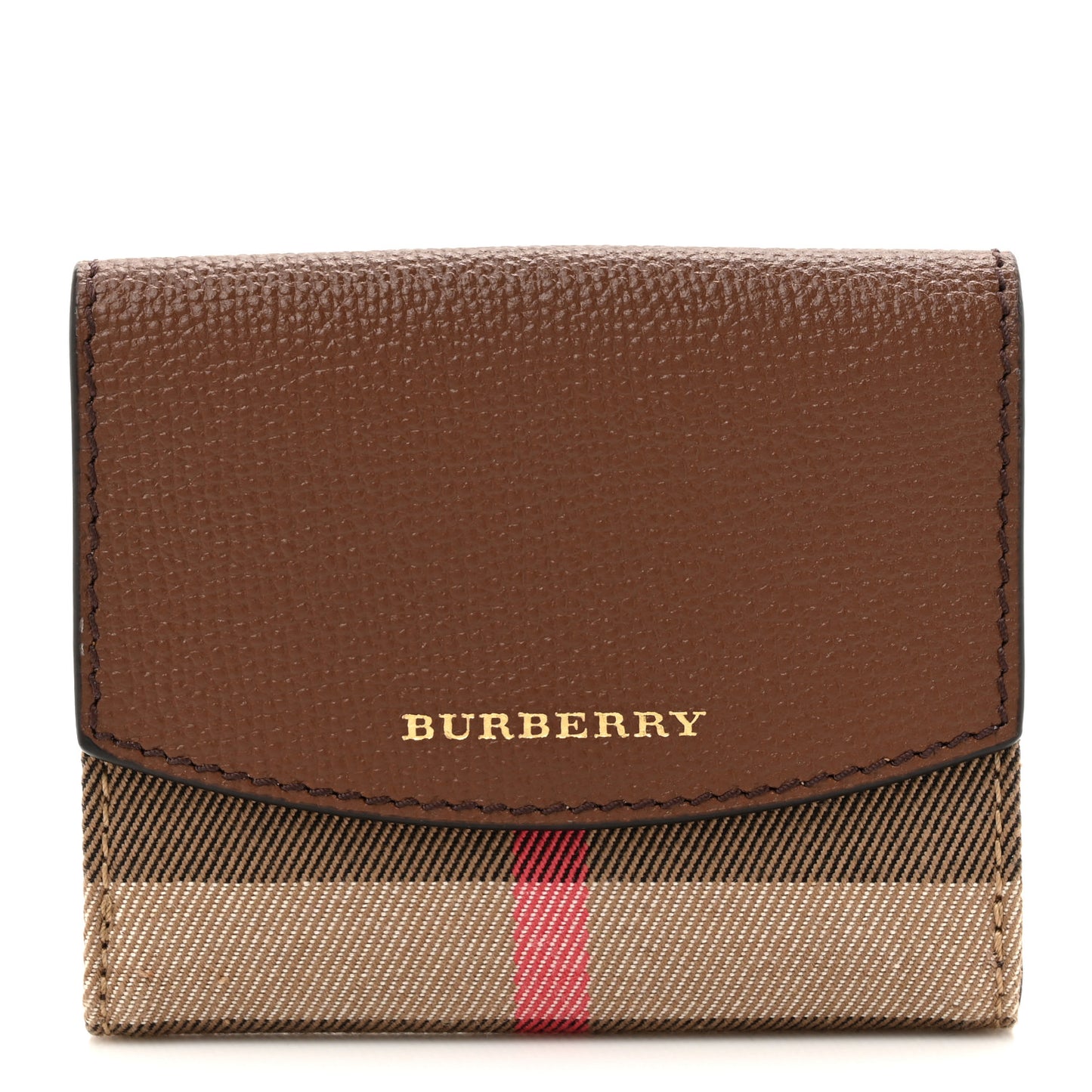 House Check Luna French Wallet Brown