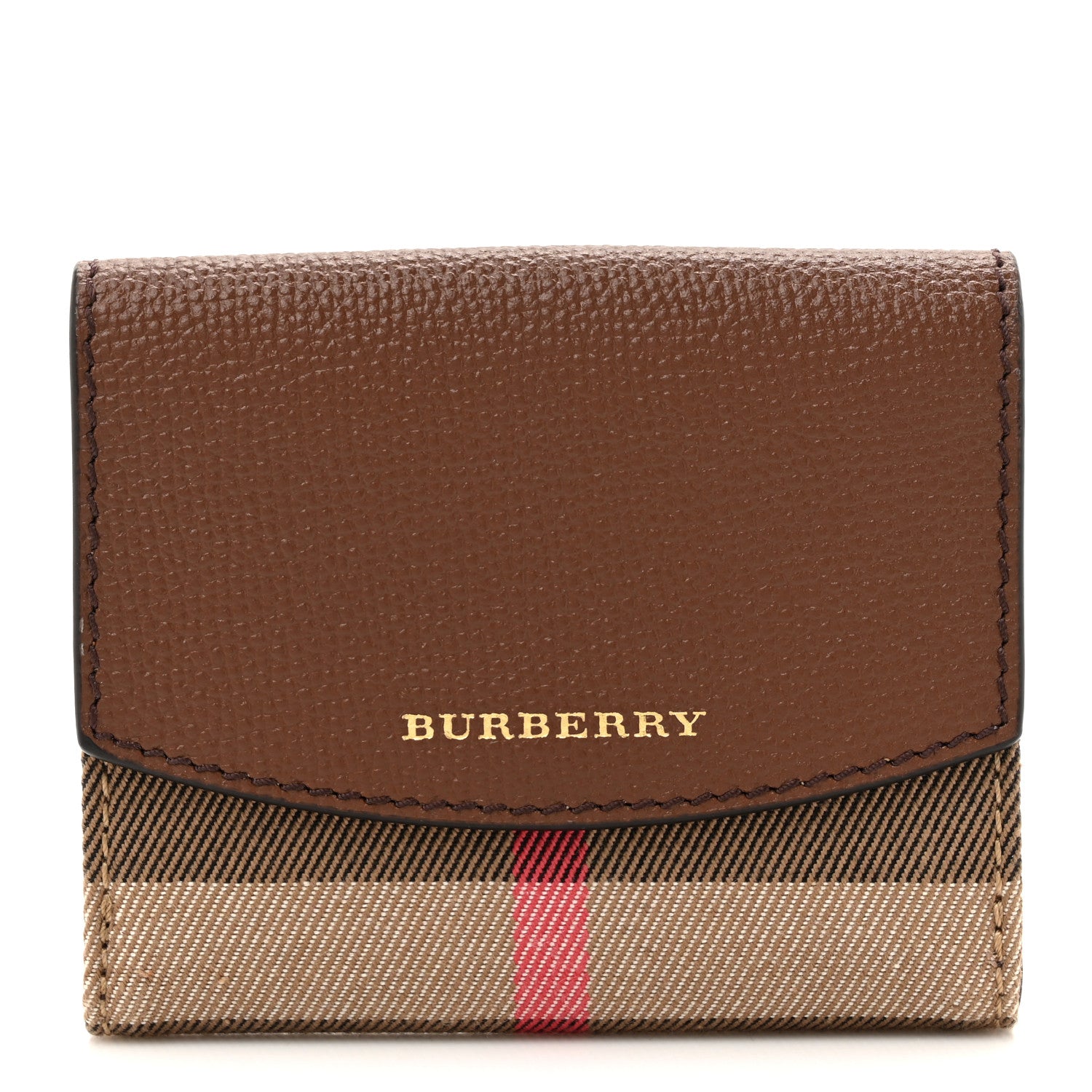 Burberry House Check Luna French Wallet Brown 1 of 7