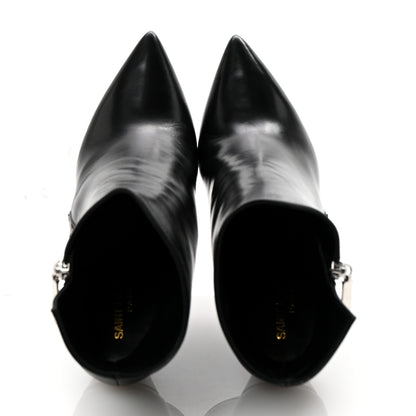 Saint Laurent Calfskin Niki 85 Wedge Booties 39.5 Black 2 of 10