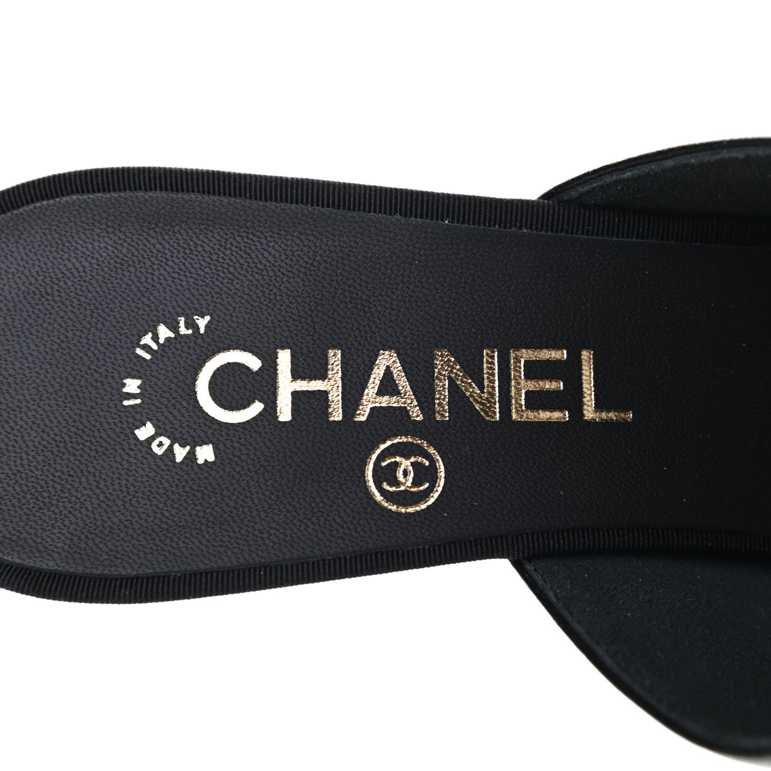 Chanel Lambskin Grosgrain Cap Toe Pearl Mule 40 Black 7 of 8