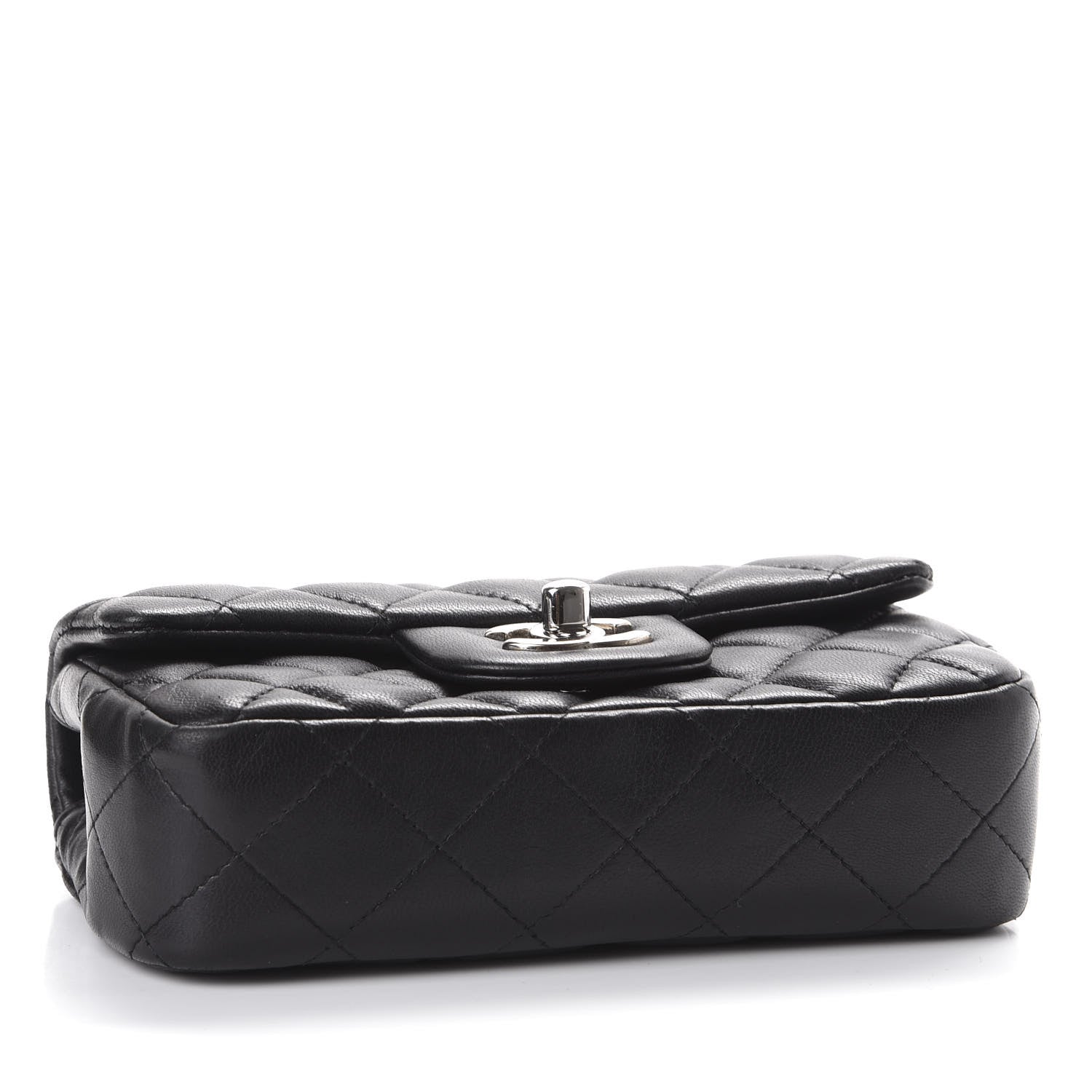 Chanel Lambskin Quilted Extra Mini Rectangular Flap Black 3 of 10