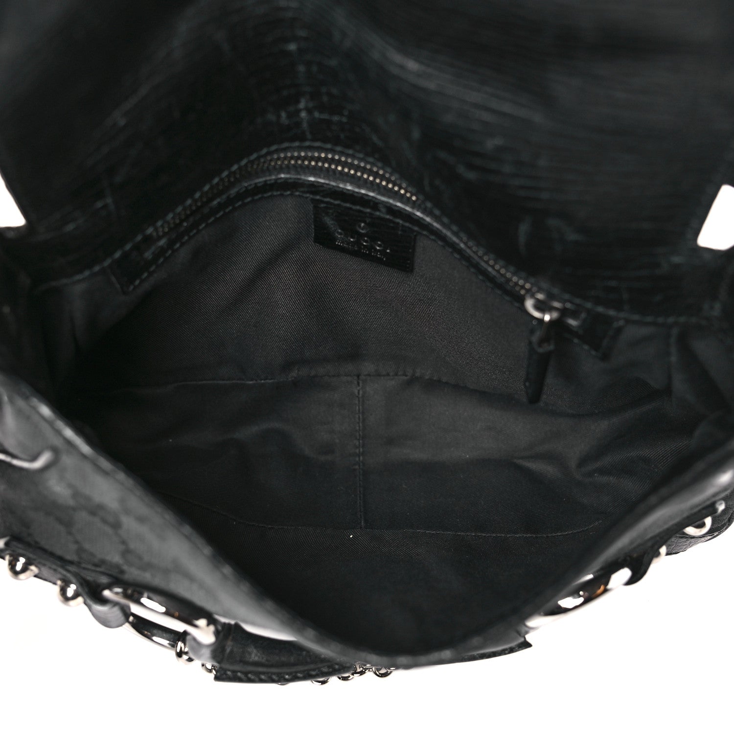 Gucci Monogram Horsebit Chain Flap Bag Black 5 of 14