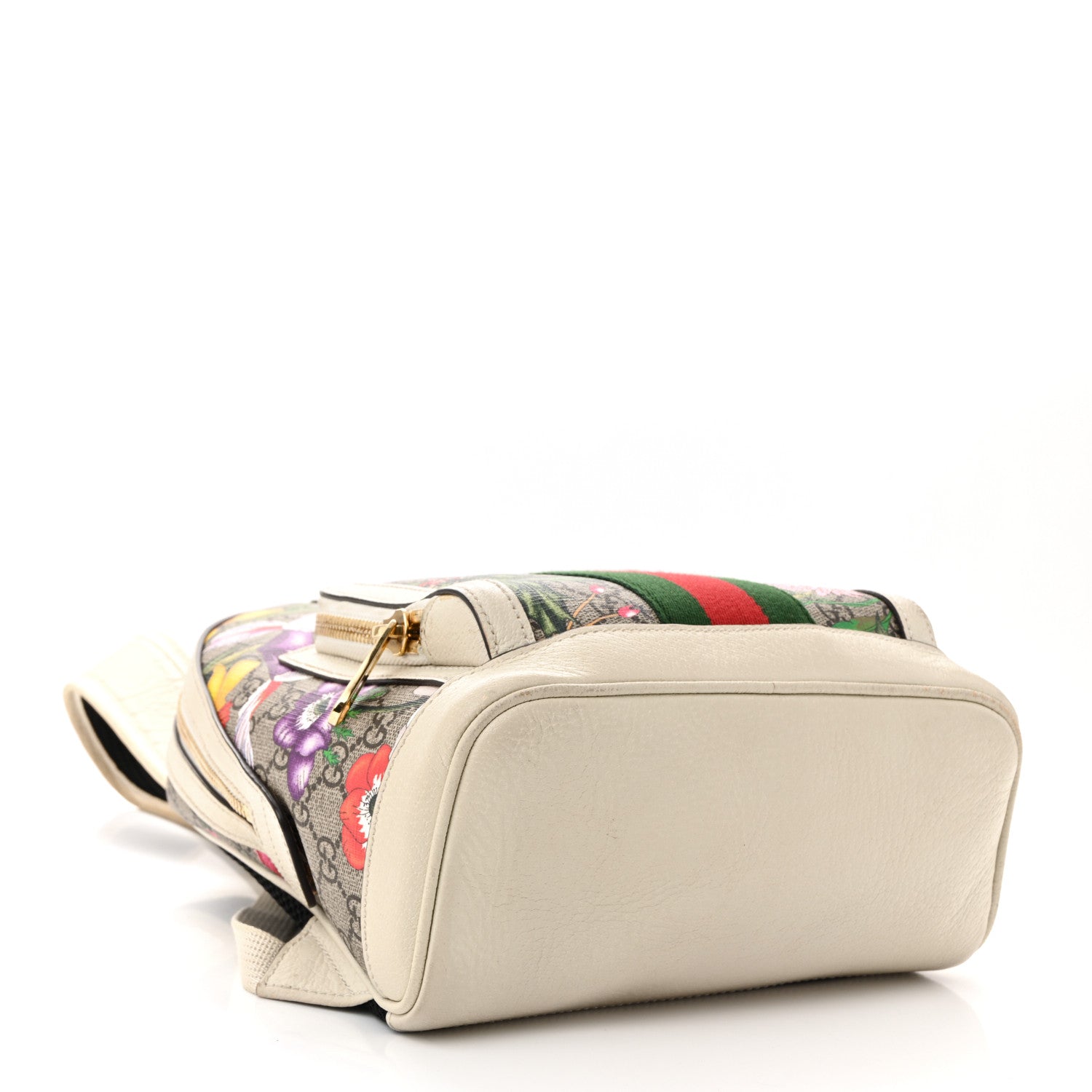 Gucci GG Supreme Monogram Flora Web Small Ophidia Day Backpack White 4 of 14