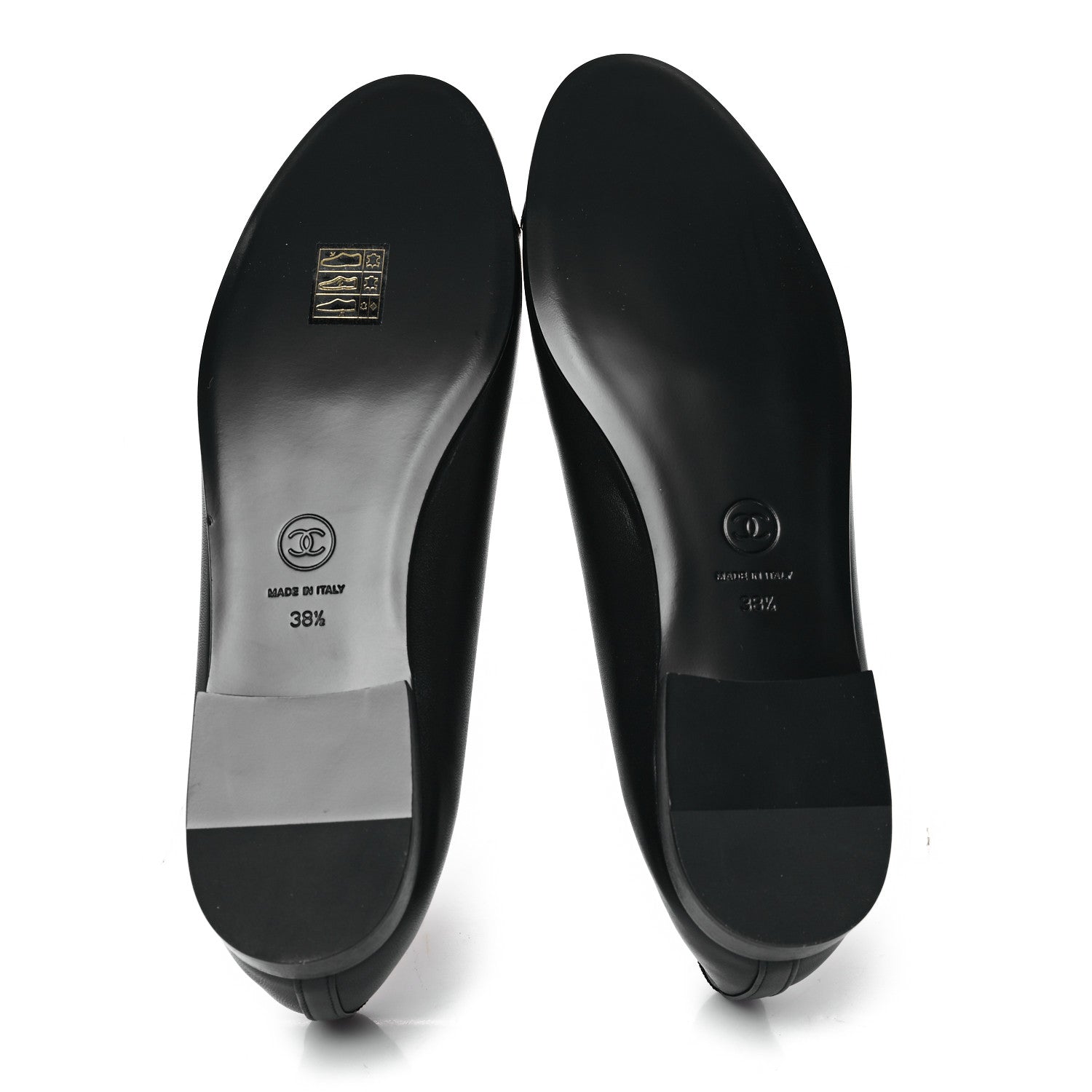 Chanel Lambskin Patent Cap Toe Ballerina Flats 38.5 Black 5 of 9
