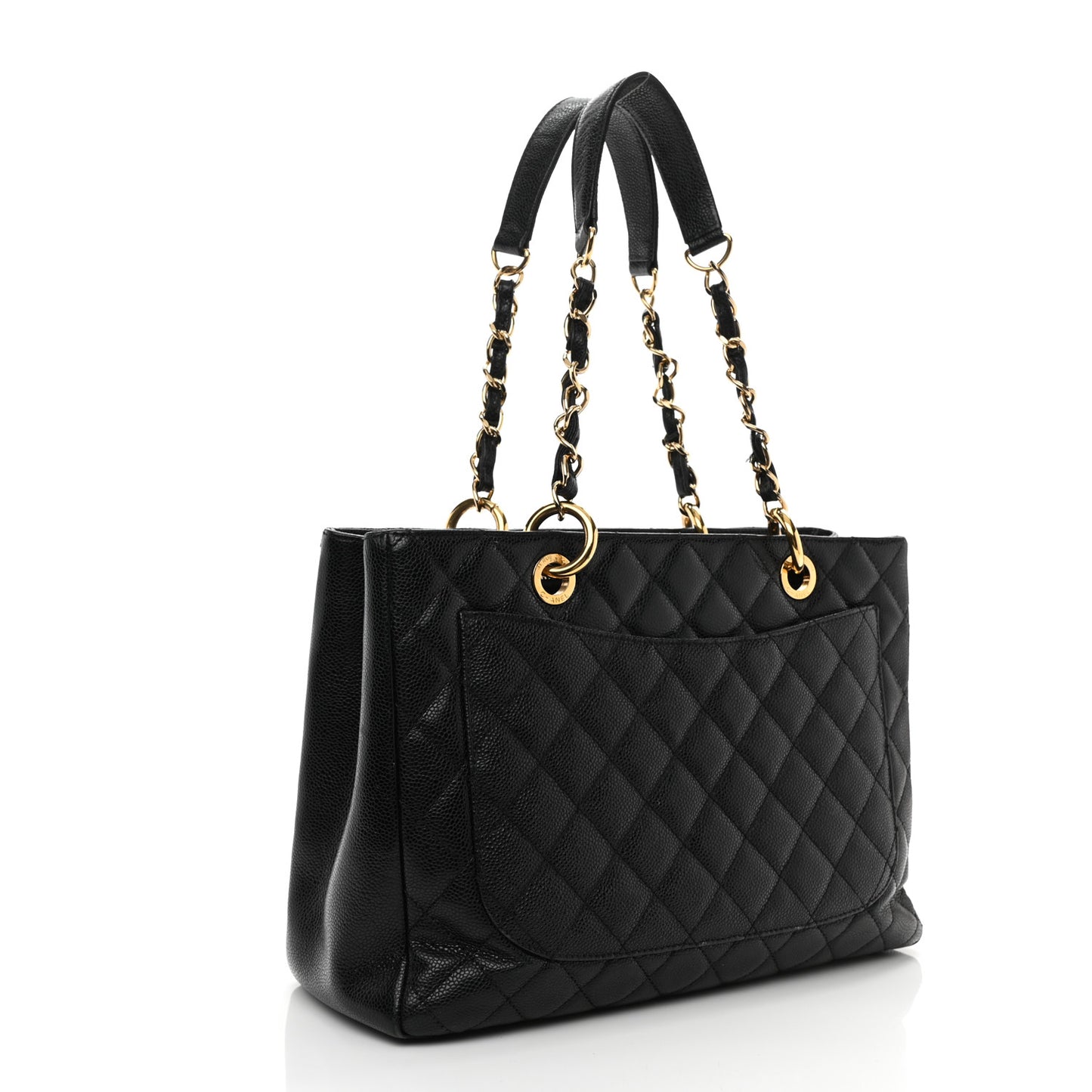 Caviar Quilted Grand Shopping Tote GST Black