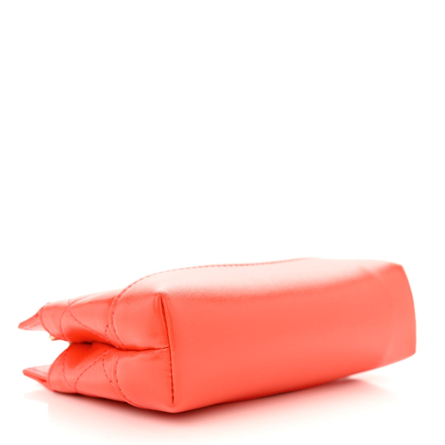 Shiny Lambskin Quilted Micro 31 Clutch With Chain Red