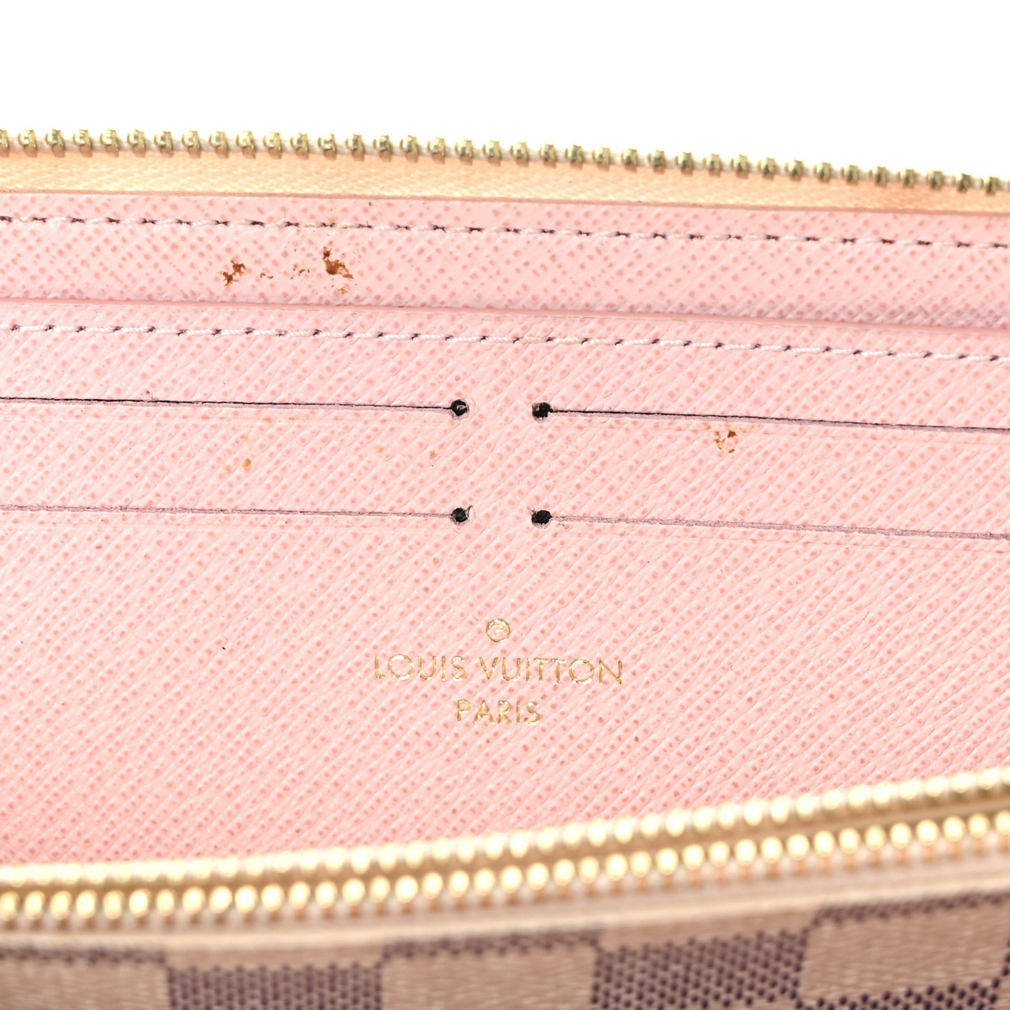 Damier Azur Clemence Wallet Rose Ballerine