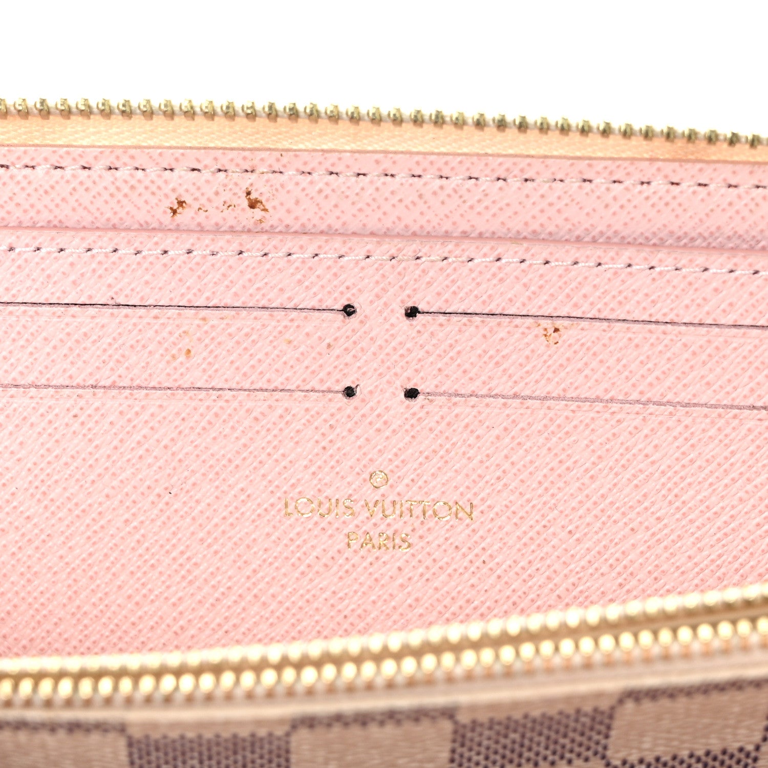 Louis Vuitton Damier Azur Clemence Wallet Rose Ballerine 6 of 10