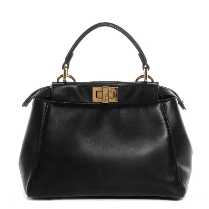 Fendi Nappa Mini Peekaboo Iconic Satchel Black 1 of 13
