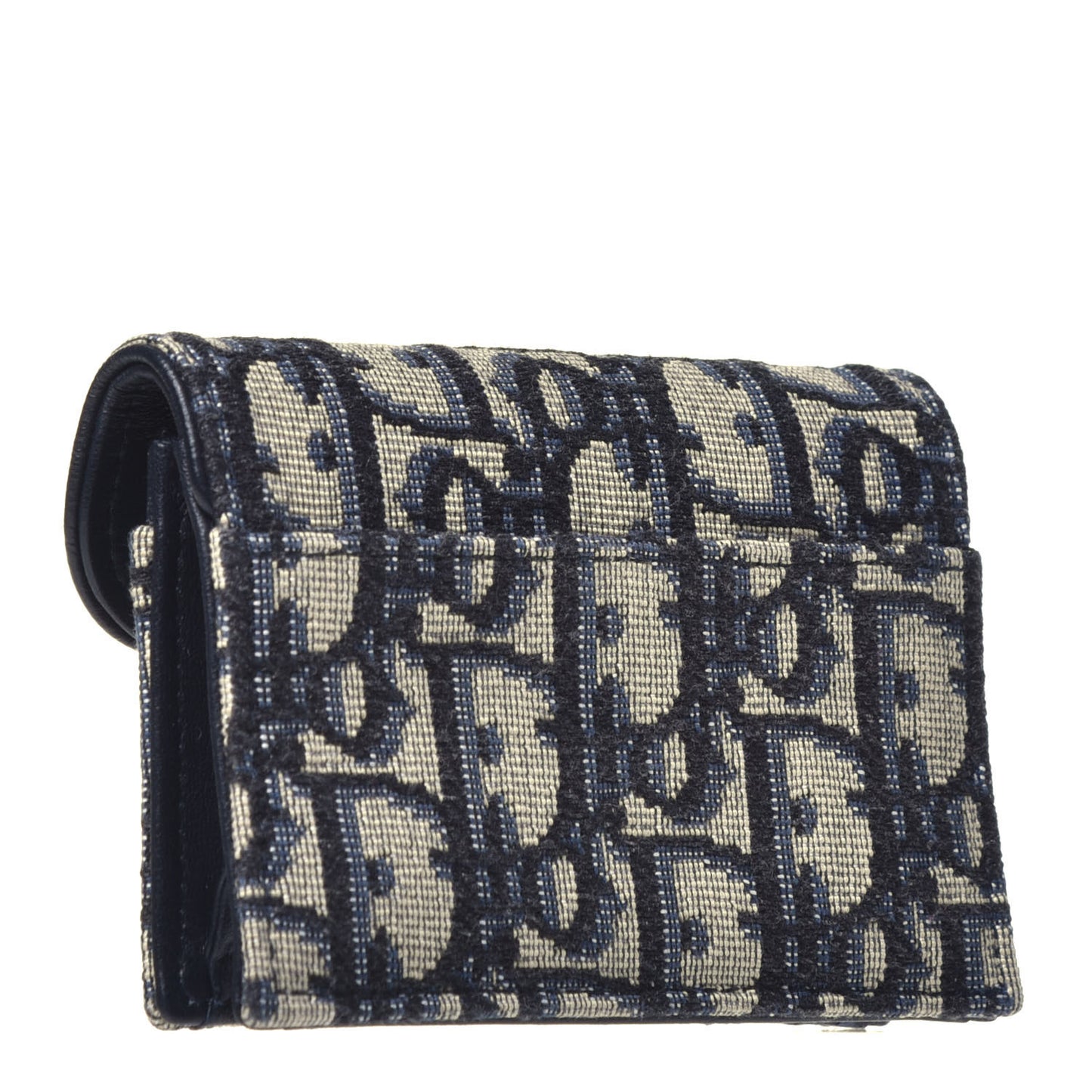 Oblique Saddle Card Holder Blue