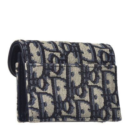 Christian Dior Oblique Saddle Card Holder Blue 3 of 7