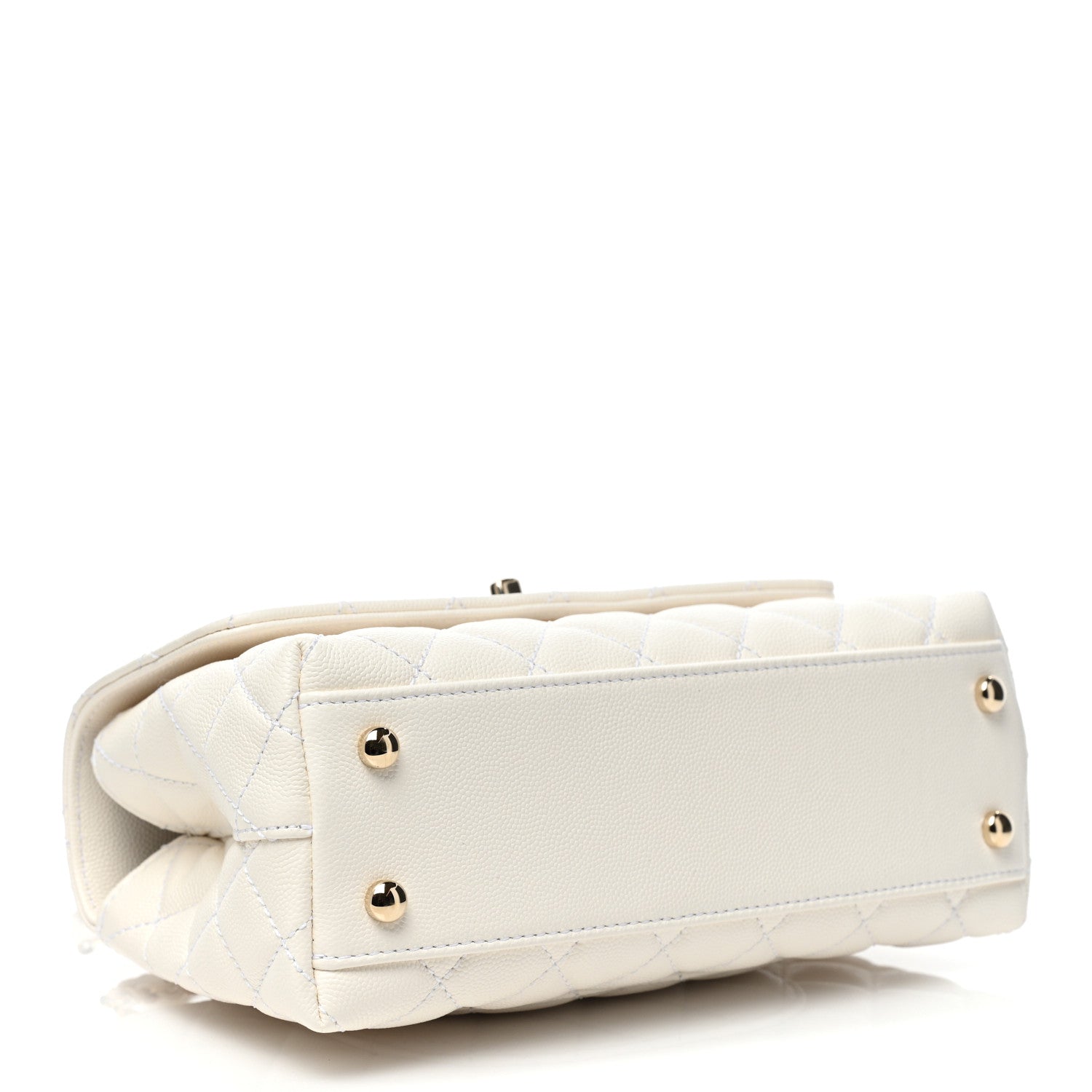 Chanel Caviar Quilted Mini Coco Handle Flap White 4 of 9
