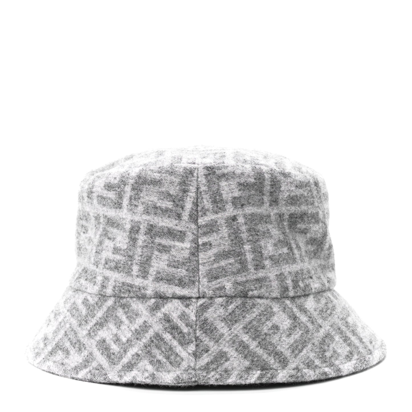 Wool Silk FF Bucket Hat M Grey