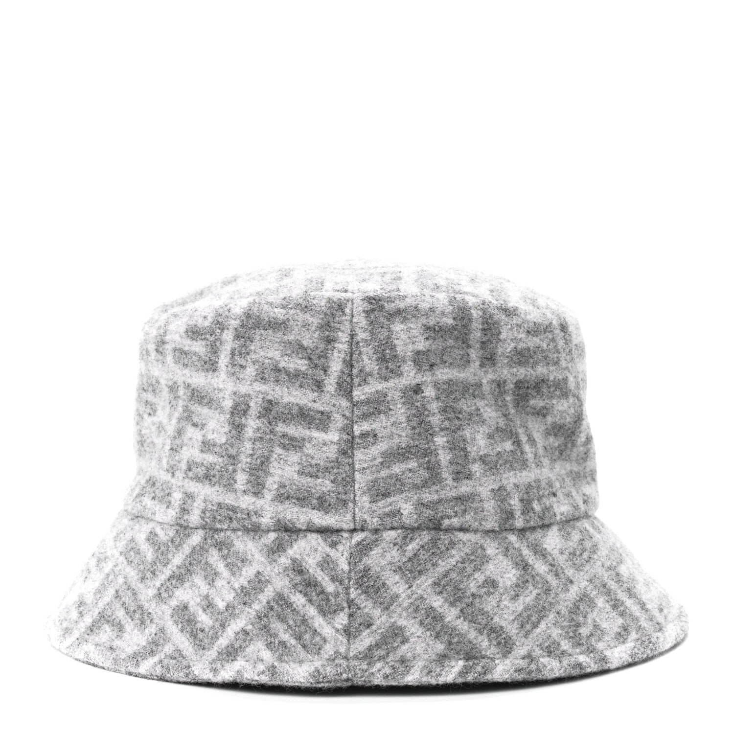 Fendi Wool Silk FF Bucket Hat M Grey 4 of 7