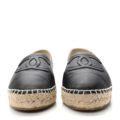 Chanel Lambskin CC Espadrilles 38 Black 2 of 9