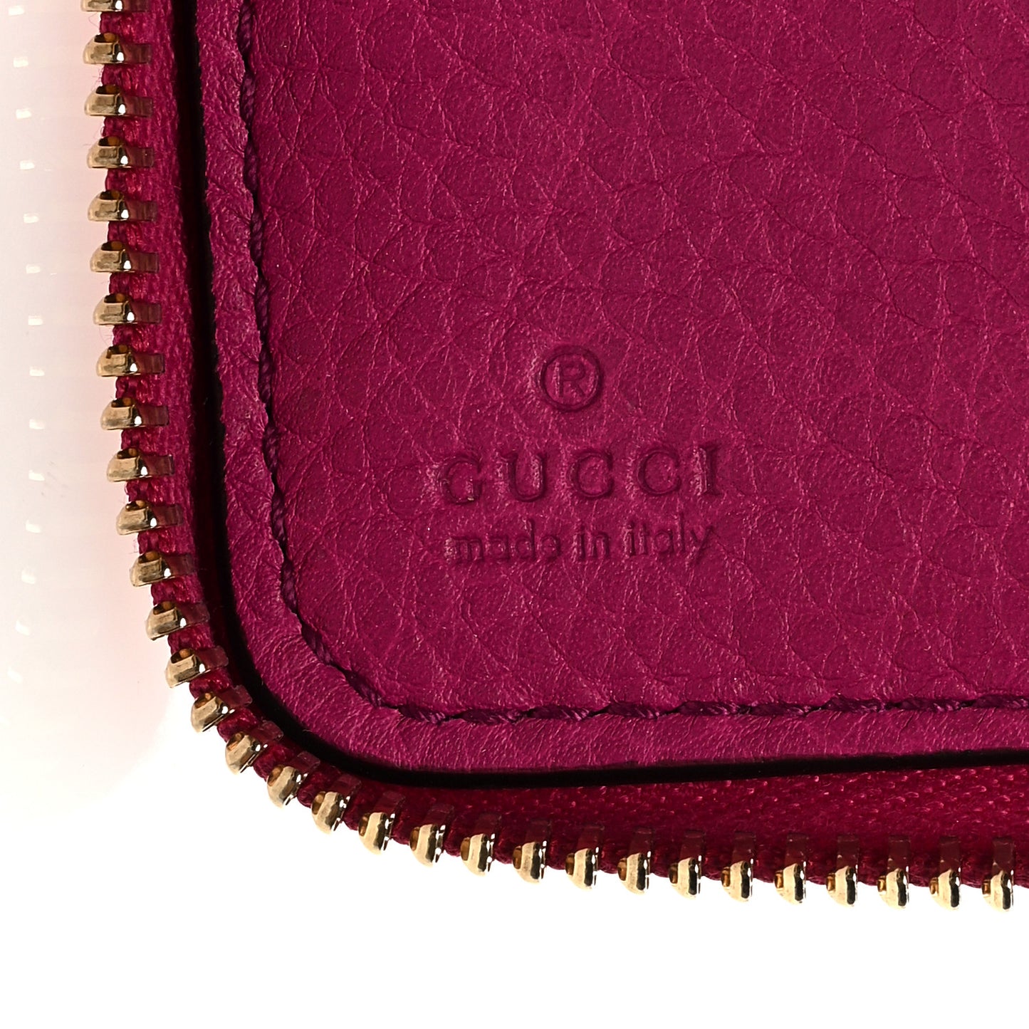 Pebbled Calfskin Soho Zip Around Wallet Bright Bougainvillea