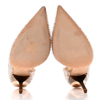 Jimmy Choo Crystal Shimmer Suede 100 Pumps 36 Gold 6 of 15
