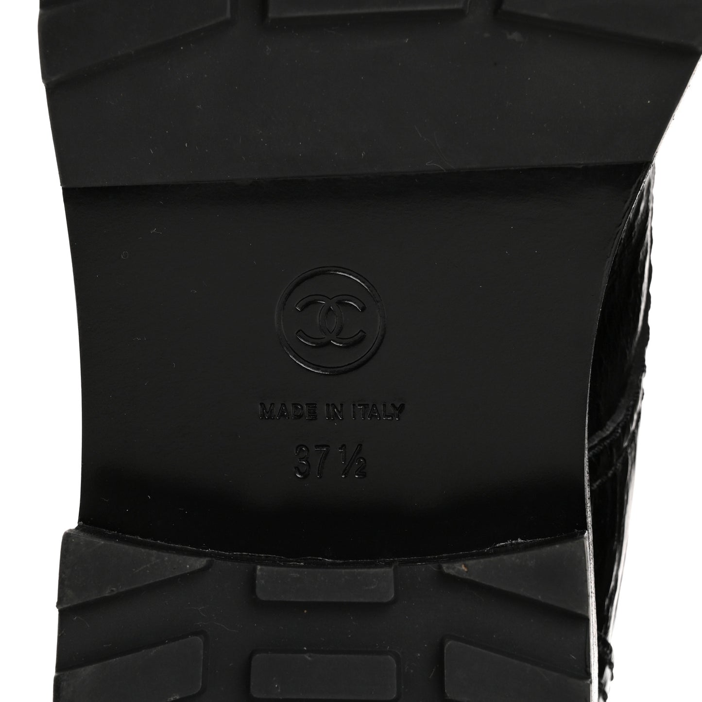Shiny Calfskin Velvet Pearl Combat Short Boots 37.5 Black