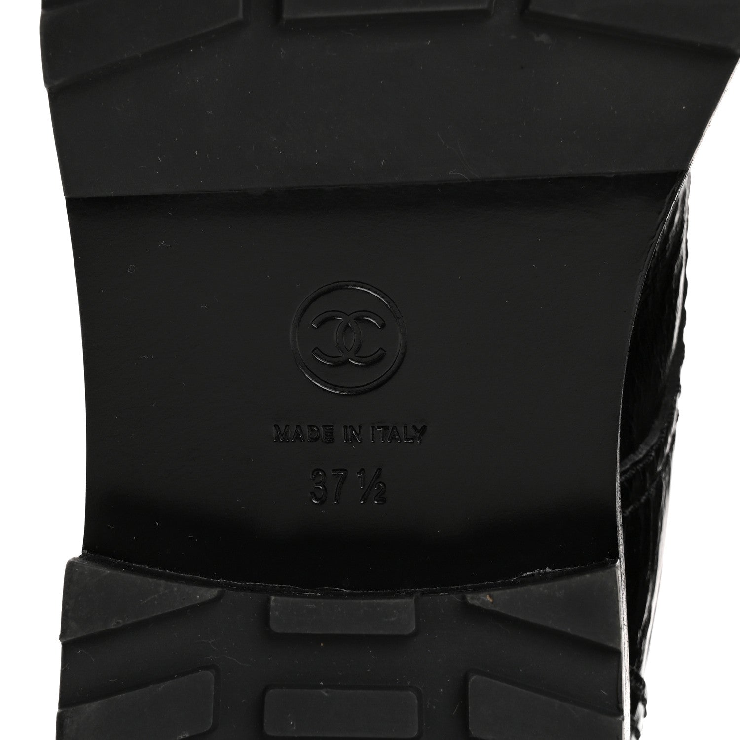 Chanel Shiny Calfskin Velvet Pearl Combat Short Boots 37.5 Black 8 of 13