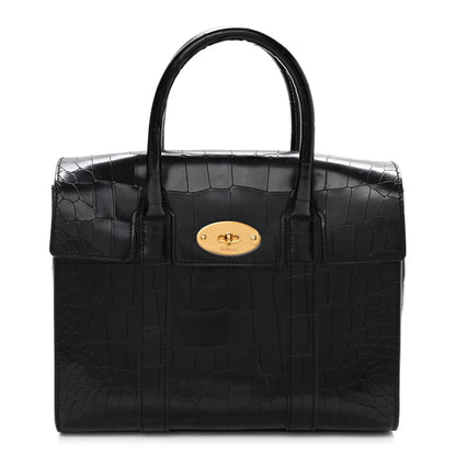 Mulberry Crocodile Embossed Calfskin Bayswater Black 1 of 11