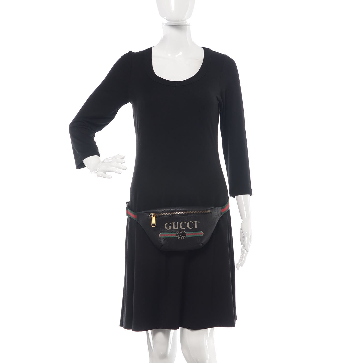 Gucci Grained Calfskin Small Logo Belt Bag Black 3 of 9