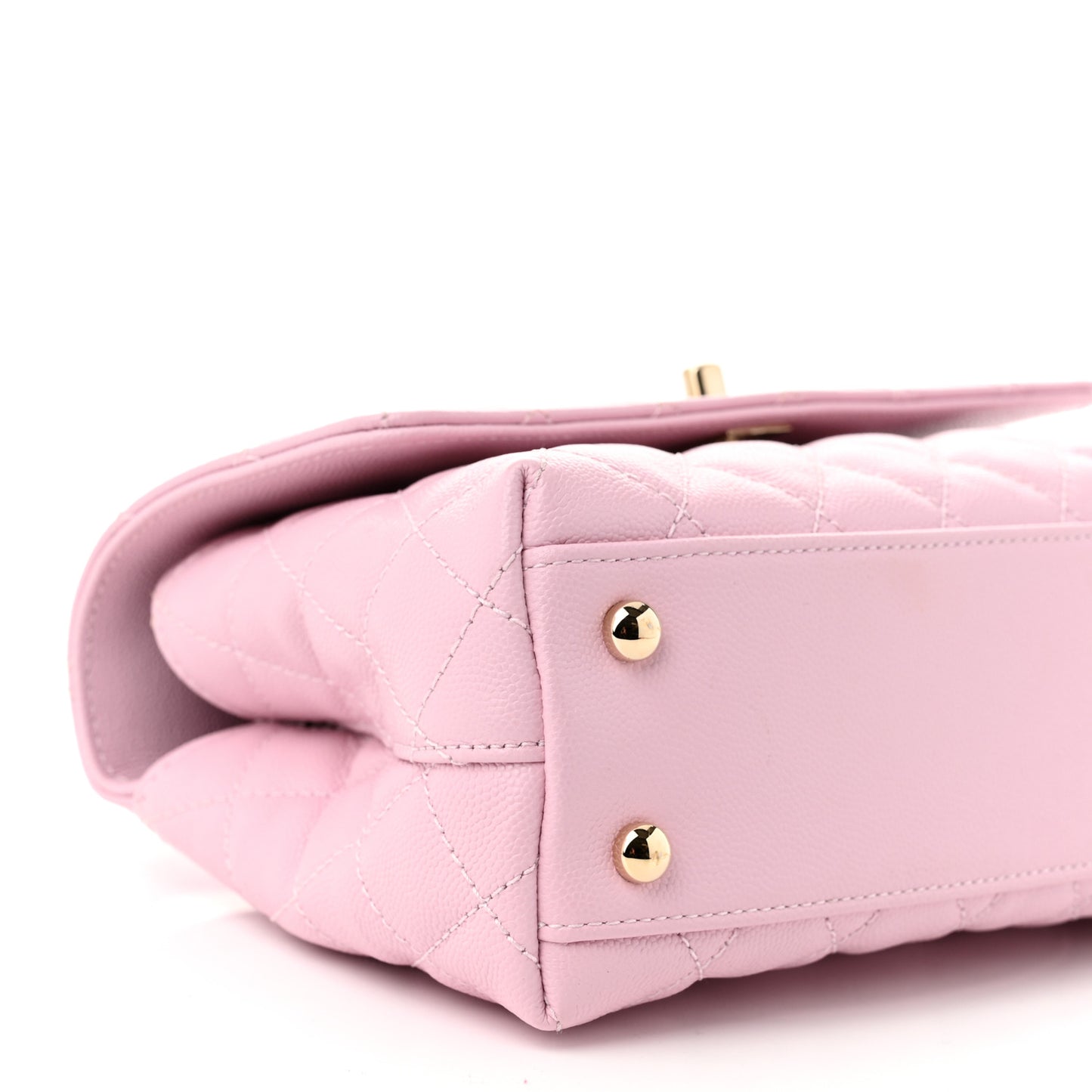 Caviar Quilted Mini Coco Handle Flap Light Pink