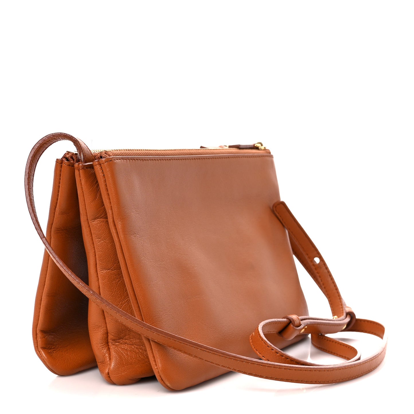 Lambskin Small Trio Crossbody Bag Tawny