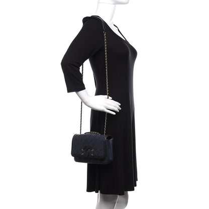 Chanel Caviar Quilted Small CC Filigree Flap Navy Black 2 of 11