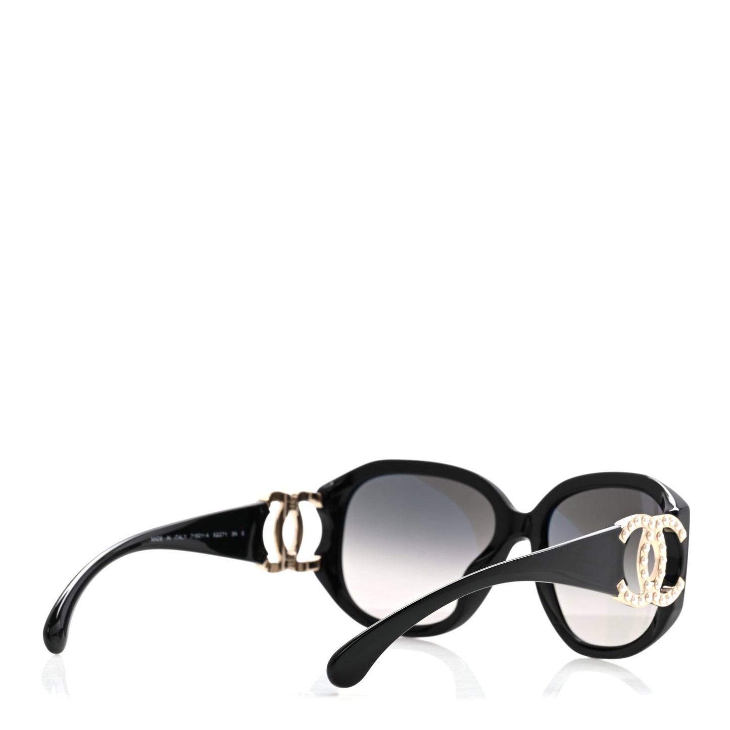 Acetate Pearl CC Square Sunglasses 71501-A Black