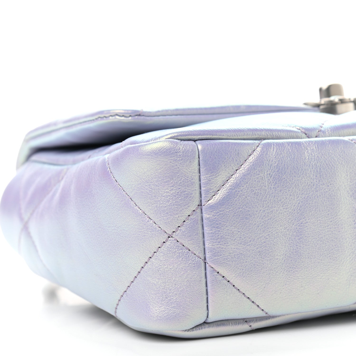 Chanel Iridescent Calfskin Quilted Medium Chanel 19 Flap Light Purple Blue 8 of 9