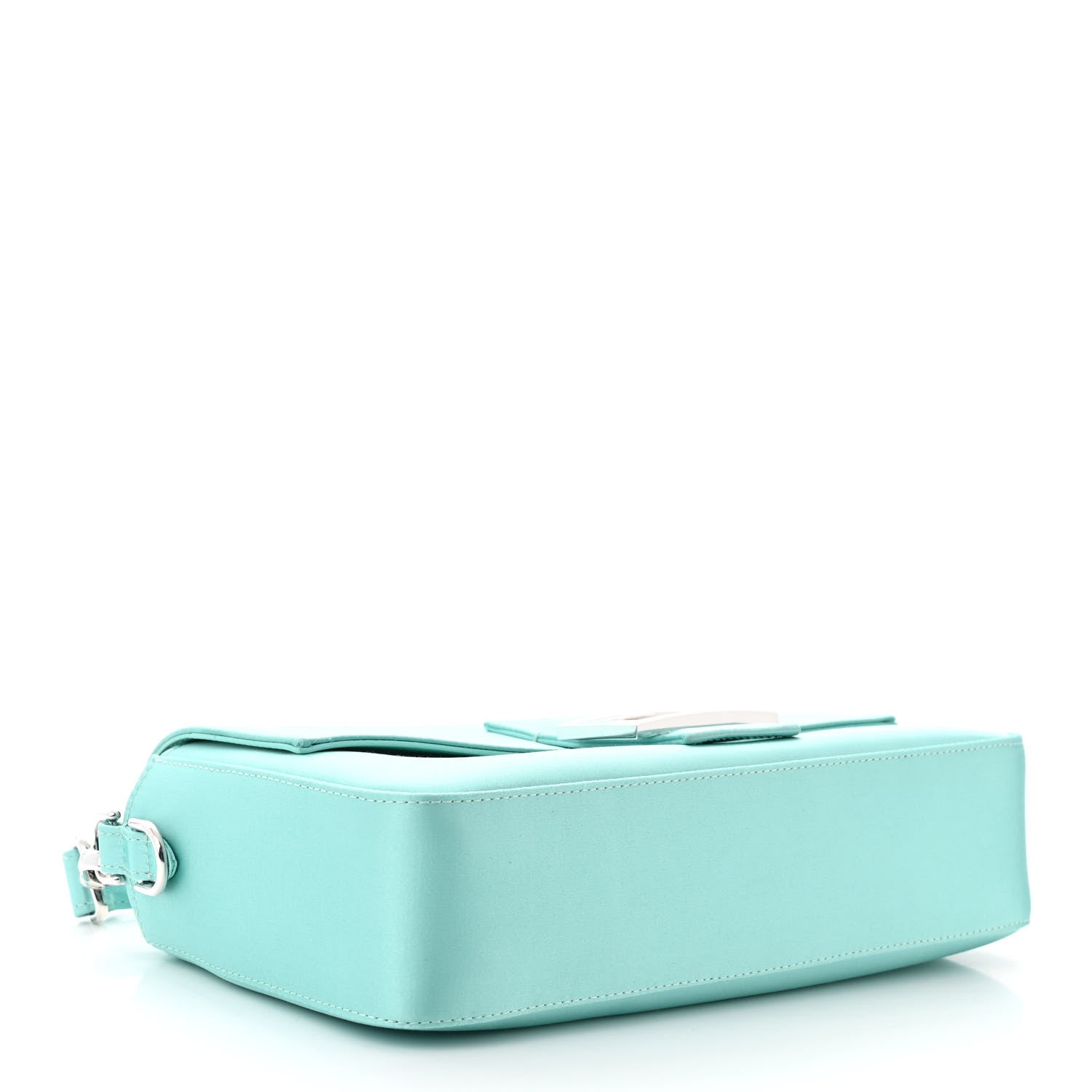 Fendi X TIFFANY Satin Nappa Silver Baguette Blue Tiffany Silver 4 of 12