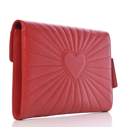 Gucci Calfskin Trapuntata Queen Margaret Clutch Hibiscus Red 3 of 9