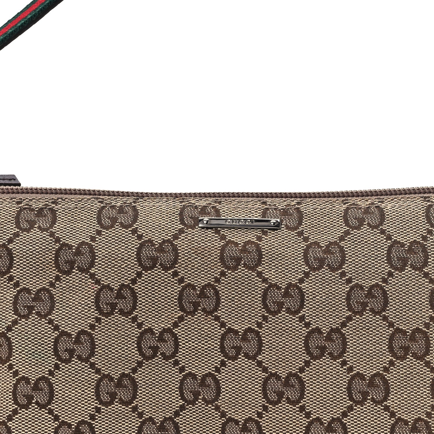 Gucci Monogram Web Boat Pochette Brown 8 of 11