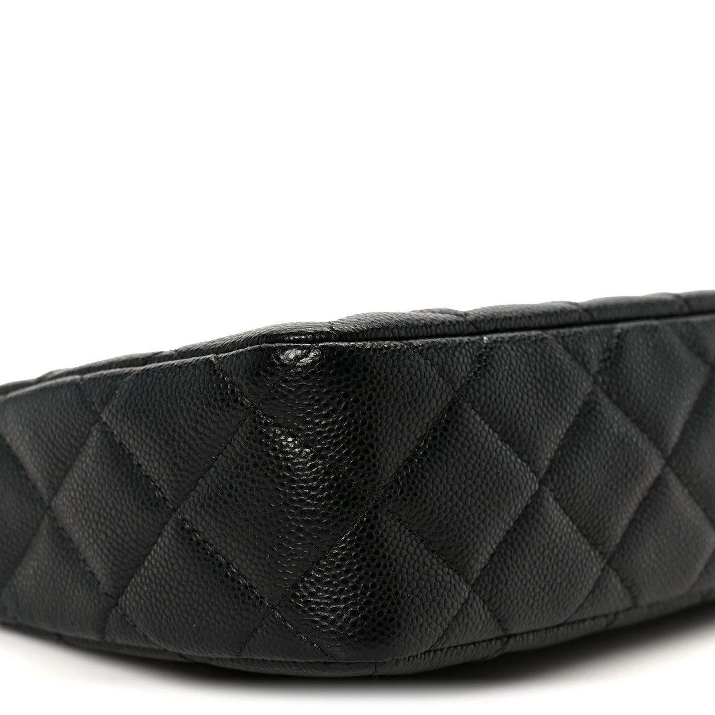 Caviar Quilted Purse With Chain Black