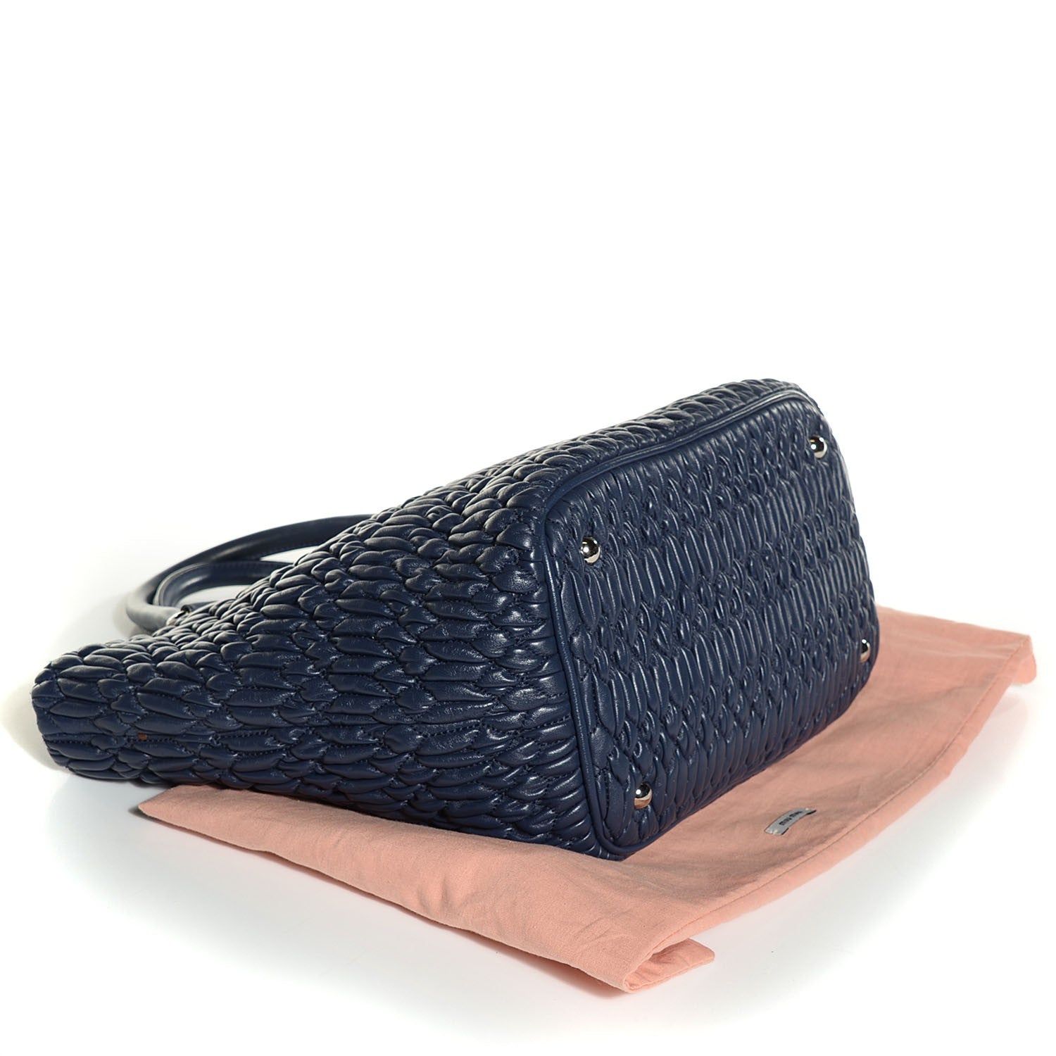 Miu Miu Nappa Matelasse Tote Bleuette 12 of 16