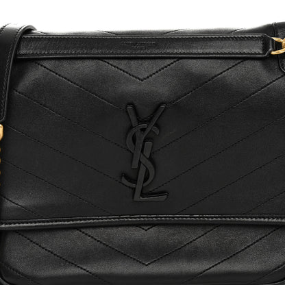 Saint Laurent Lambskin Matelasse Monogram Medium Niki Chain Satchel Black 7 of 9