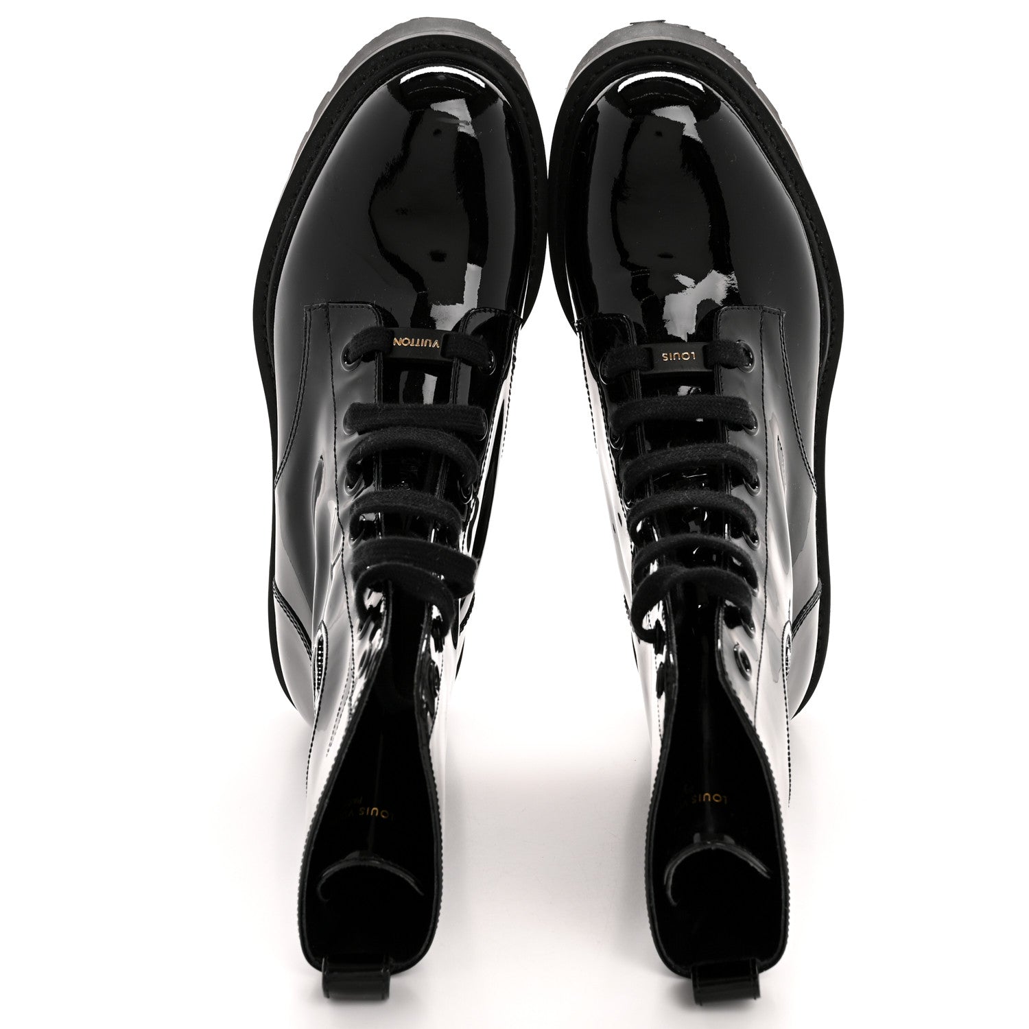 Louis Vuitton Patent Territory Ranger Boots 39 Black 2 of 9