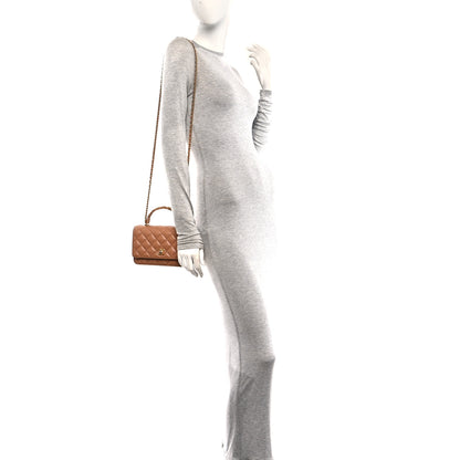 Chanel Shiny Caviar Quilted Pick Me Up Wallet On Chain WOC Beige 2 of 12