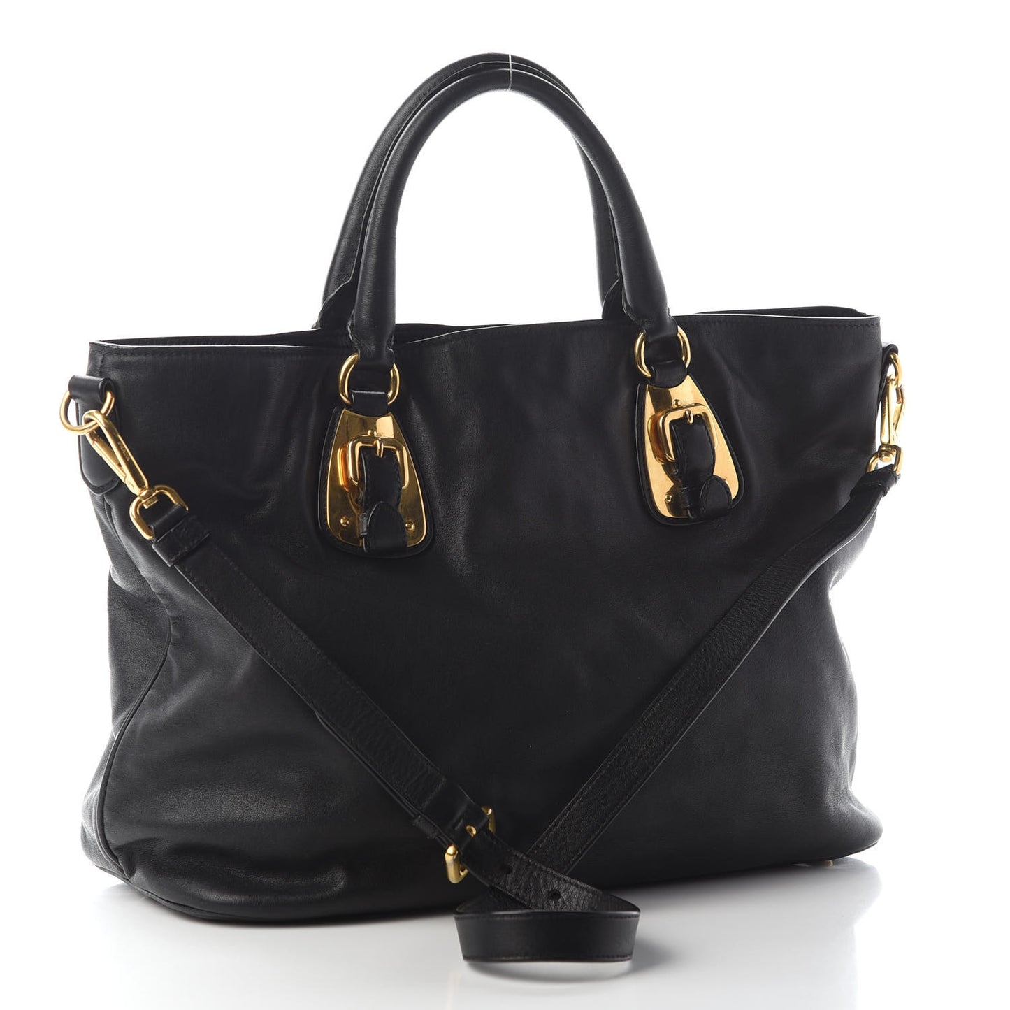 Soft Calf Shopping Tote Black
