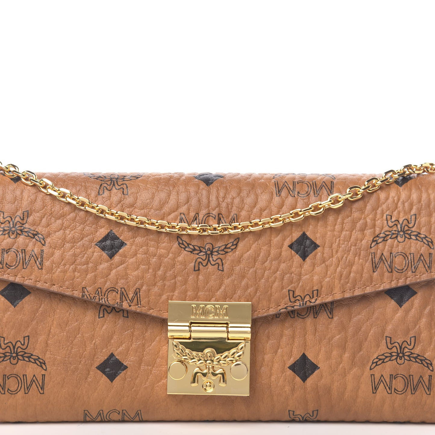 Visetos Large Patricia Wallet On Chain Cognac
