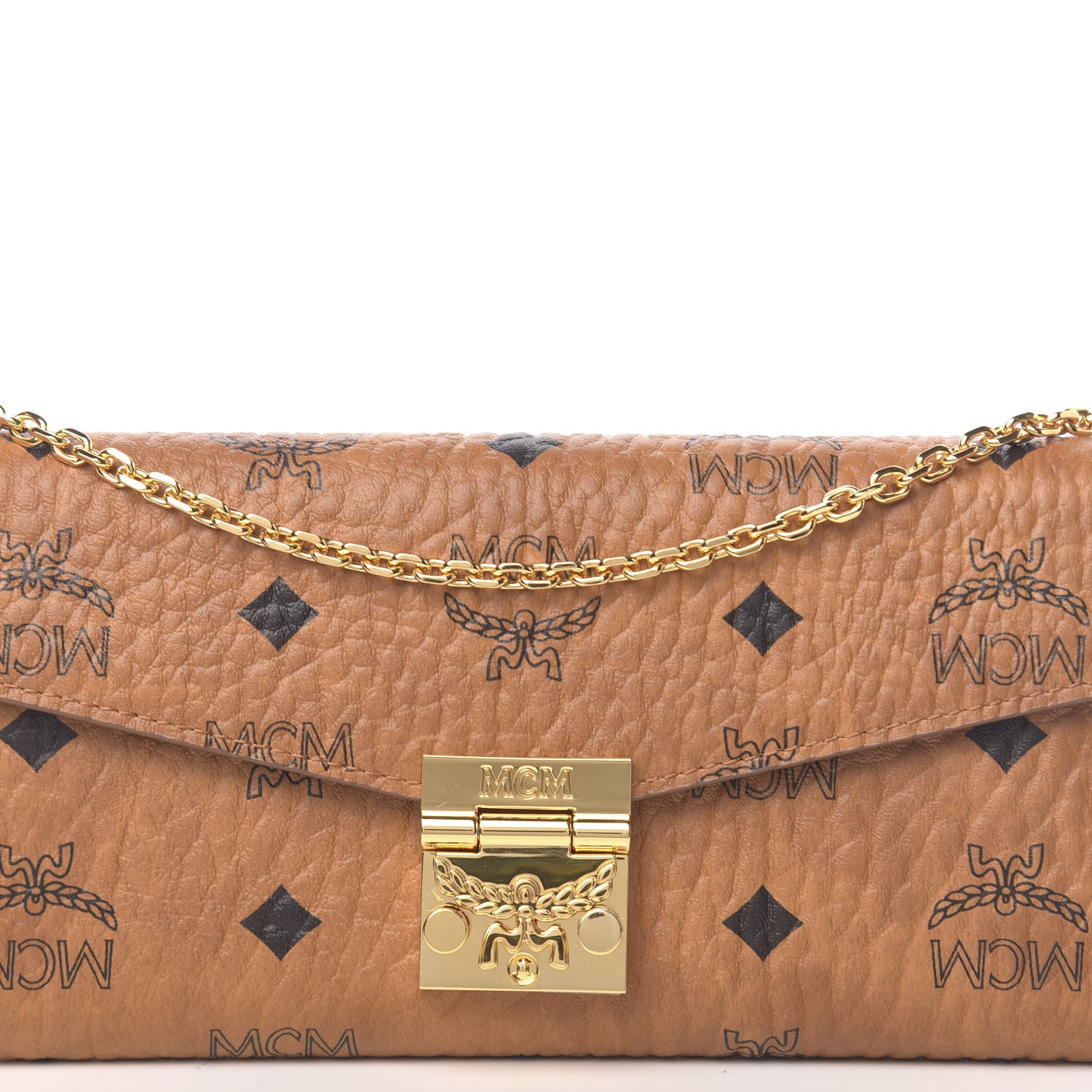 MCM Visetos Large Patricia Wallet On Chain Cognac 9 of 9