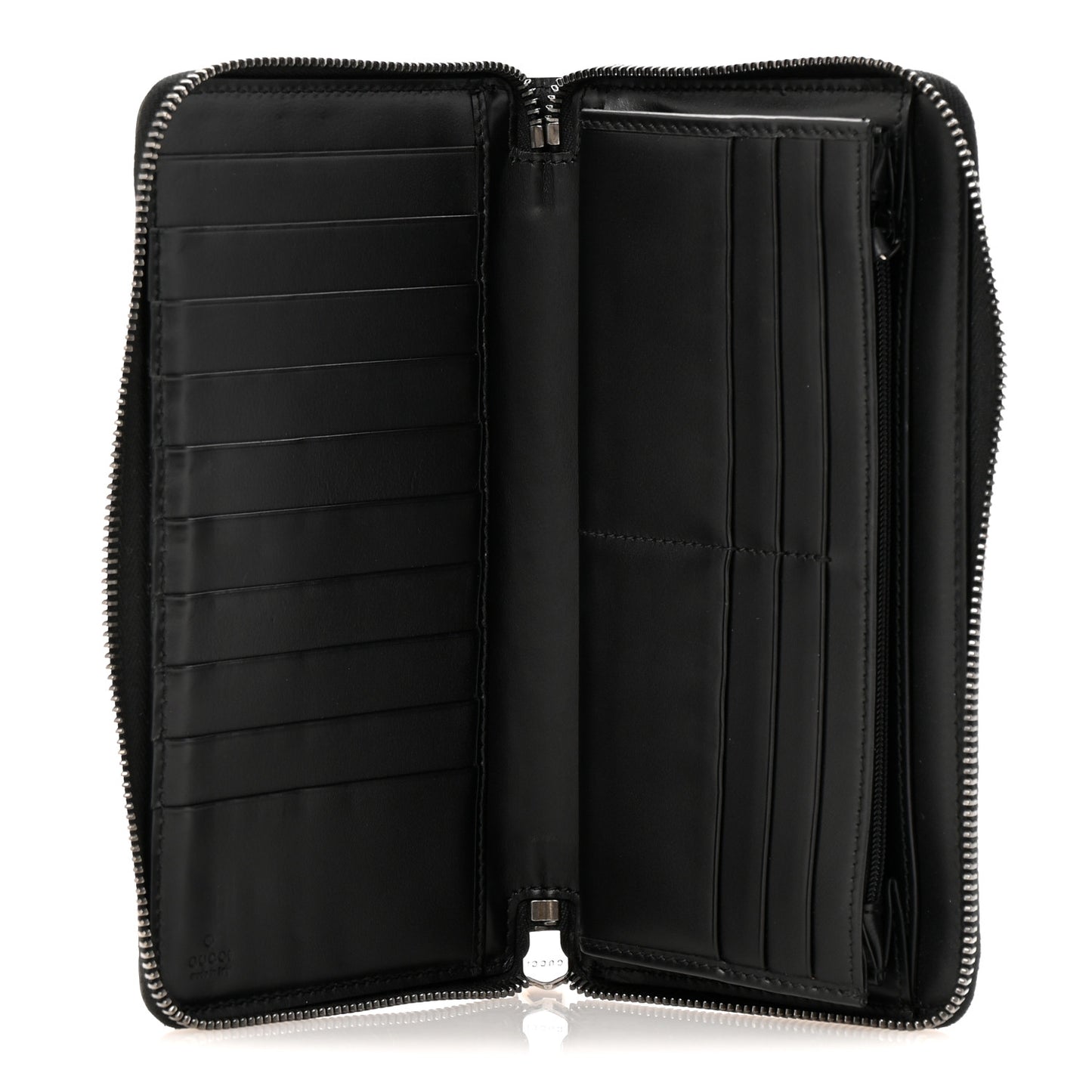 Guccissima Signature Zip Around Organizer Wallet Black