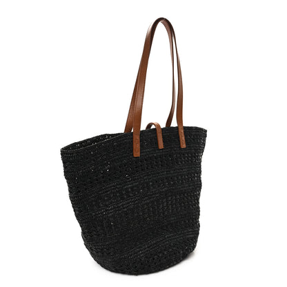 Saint Laurent Raffia Calfskin Medium Panier Tote Black 2 of 11
